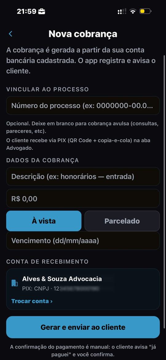 Nova cobrança por Pix